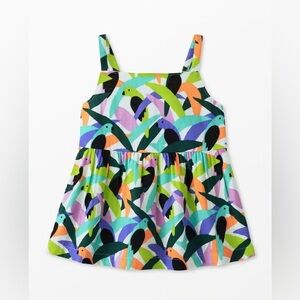 Hanna Andersson Parakeet Tree Woven Strap Tank Top Size 5